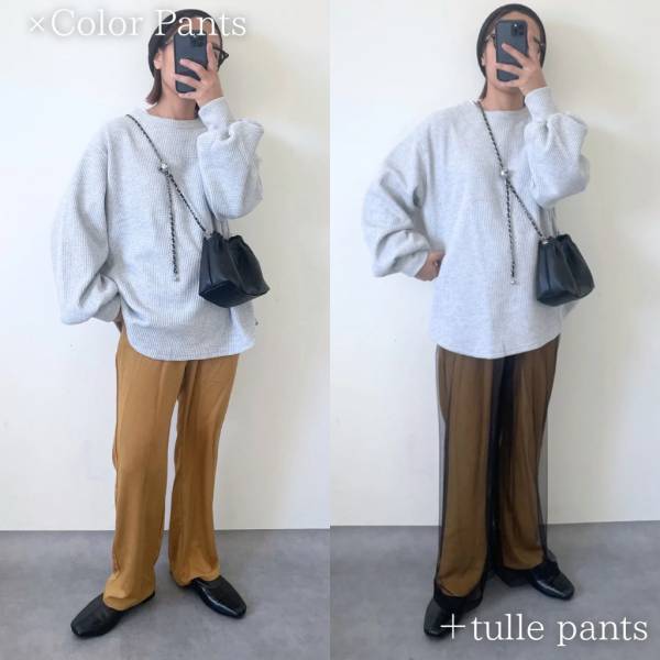 1299円は衝撃価格…！！何を合わせても「トレンド」スタイルになる【GRL】の”シアーワイドパンツ”　