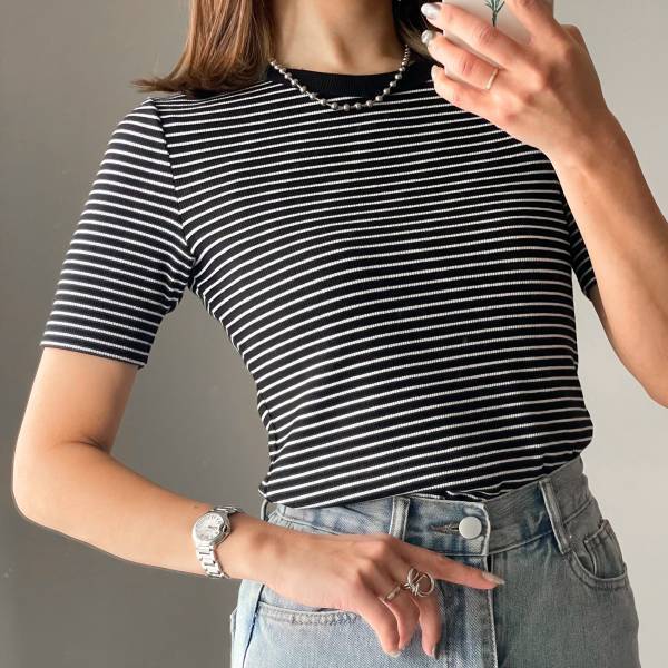 《え、めっちゃ使える♡》「着回しアイテム1軍」です…！【GU】の”ボーダーリブT”着回しコーデ3選