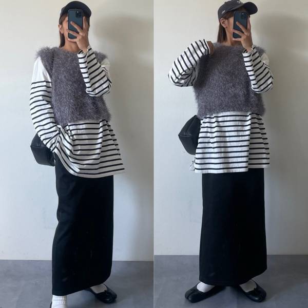 もけもけが可愛い！【しまむら】骨格ナチュラルがチャレンジする“トレンドベスト着回し3選”