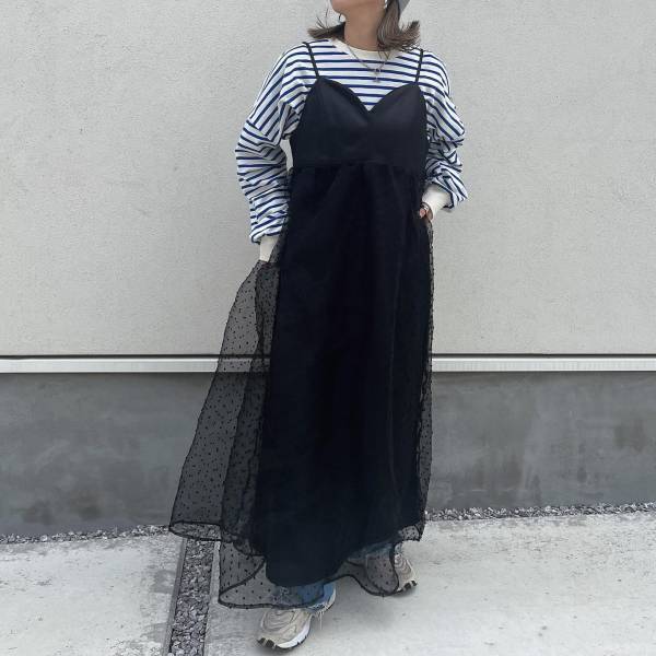 可愛すぎて「イロチ決定」！！【しまむら】流行りの「チュール」が可愛い”キャミワンピ”2選