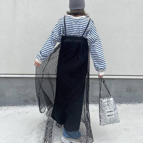 可愛すぎて「イロチ決定」！！【しまむら】流行りの「チュール」が可愛い”キャミワンピ”2選