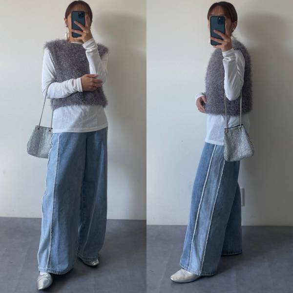 ＜これは主役級！！＞「存在感抜群」でオシャレ♡【しまむら】合わせるだけで「印象的にキマる」”フェザーベスト”紹介