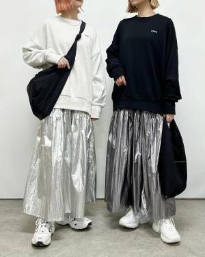 《トレンド最前線！！》【しまむら】1枚で主役級の存在感♡「メタリックスカート」