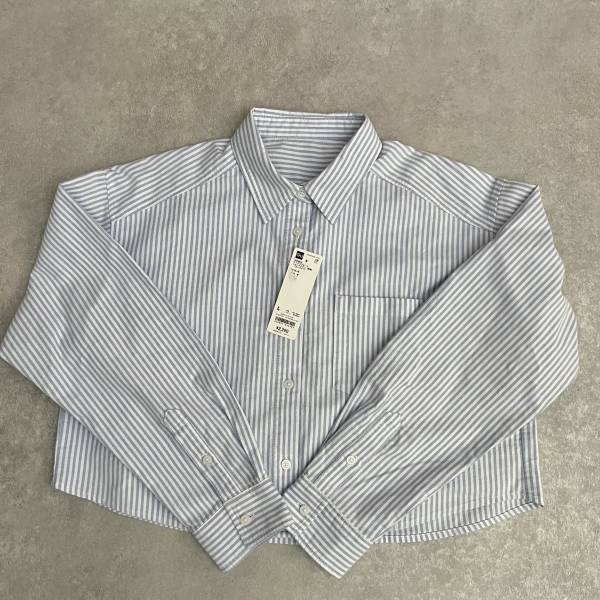 《シルエットが可愛い！》【GU】の”オックスフォードショートシャツ”の着回しコーデ