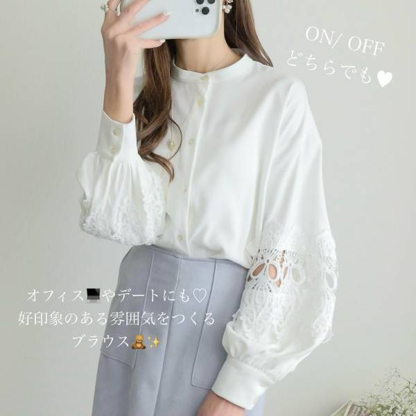 《大人女子スタイル》【ノスタルジア】「繊細なレース」が美しい”ブラウス”がやっと再販されました♡