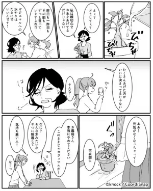 嫁「やめてください！」何度言っても植物に勝手に水をやる義母…→元気がなくなった植物を嫁のせいに！？