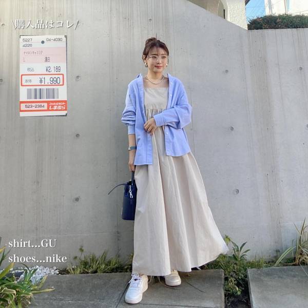 《このふわっと感♡》【しまむら】の”ナイロンキャミワンピ”が春にぴったり！