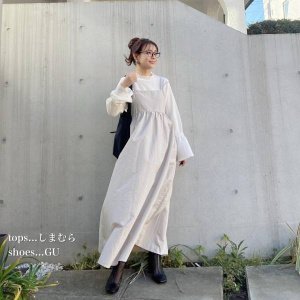 《このふわっと感♡》【しまむら】の”ナイロンキャミワンピ”が春にぴったり！