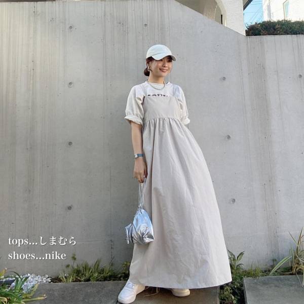 《このふわっと感♡》【しまむら】の”ナイロンキャミワンピ”が春にぴったり！