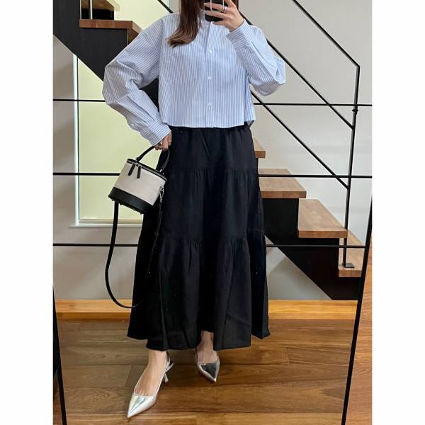 ティアードが可愛い♡これは「着回し抜群」です！【ユニクロ】”コットンスカート”コーデ集