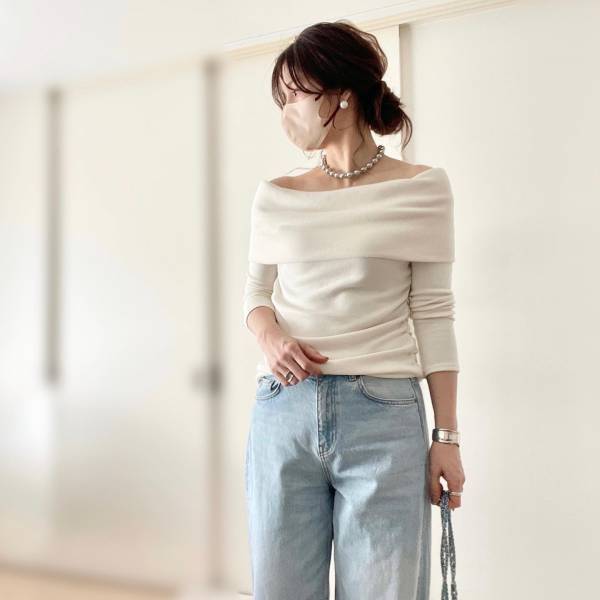 『親友にも褒められた♡』【ZARA】大人っぽくて上品♡「肩出しトップス」