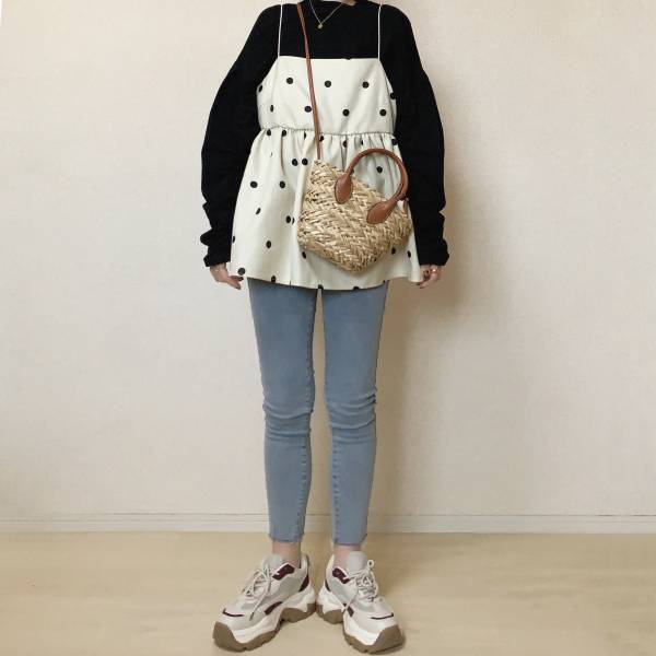 春にピッタリな大人かわいい♡【しまむら】の”ドットビスチェ”を紹介！