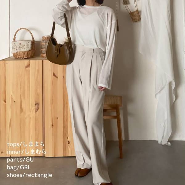 《この透け感が絶妙♡》【しまむら】”シアーロンT”が「めちゃくちゃ使える」！