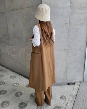 「シルエット綺麗」って噂♡【GU】お値段以上の高見え！「ロングジレ」