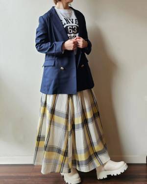 ふわっとシルエットが可愛い♡【しまむら】春コーデにおすすめ！「激かわスカート」