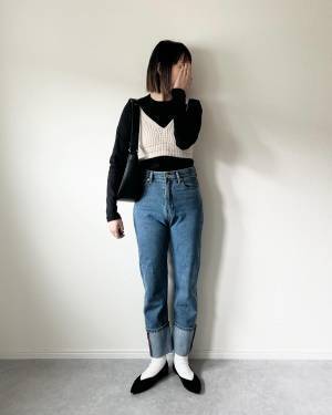 使いやすさ抜群♡【ユニクロ】レイヤードに丁度良い♡「名品リブT」