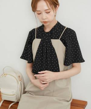 こりゃ、ハマりそう♡ オンオフ活用できる！ 大人可愛い【ドット柄ブラウス】