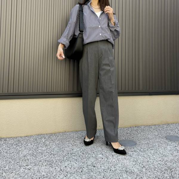 大人可愛い着こなしができる◎【楽天】【KOBE LETTUCE】おすすめの”ストライプシャツ”2選