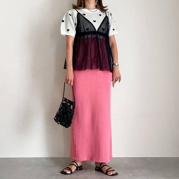 《着回し3選》キュンが詰まってる♡【しまむら】「ハート柄トップス」を大人女子はどう合わせる？