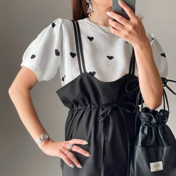 《着回し3選》キュンが詰まってる♡【しまむら】「ハート柄トップス」を大人女子はどう合わせる？