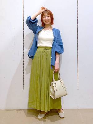 こりゃスタメンの予感！【グローバルワーク】ウエストゴムで楽ちん♡「主役級スカート」