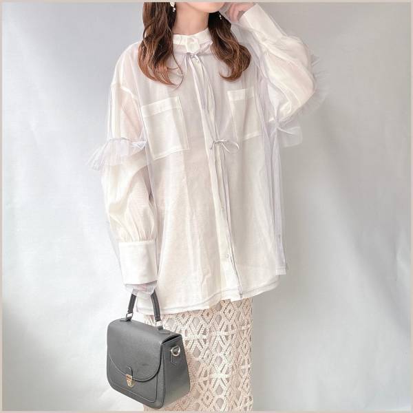 『着回し力抜群！』って♡【しまむら】たまらなく可愛い！「チュールTシャツ」