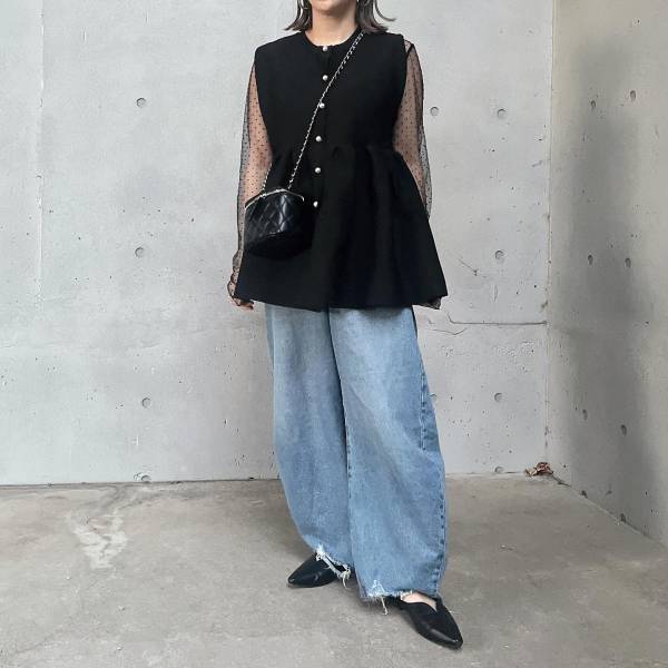 『大人モテ』ってこれでしょ！【しまむら】透け感がたまらん♡「チュールトップス」