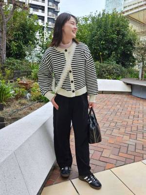 《えっお値下げ中？！》【グローバルワーク】1枚あれば安心♡「ボーダーカーディガン」