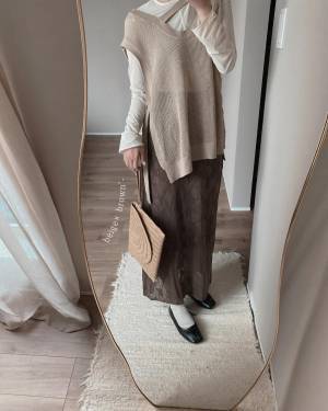 この着こなし真似したいッ♡【しまむら】「淡色ニットジレ ＆ ベスト」コーデが可愛い！