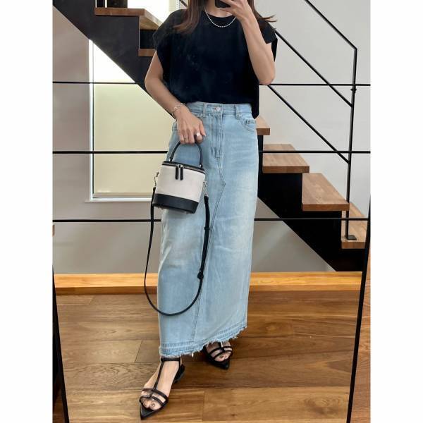 【GU】ループヤーンウエストタックTの着回しコーデ