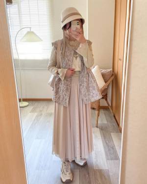 我慢できずに買っちゃった♡【しまむら】コーデがパッと華やかになる！「激カワジレ」