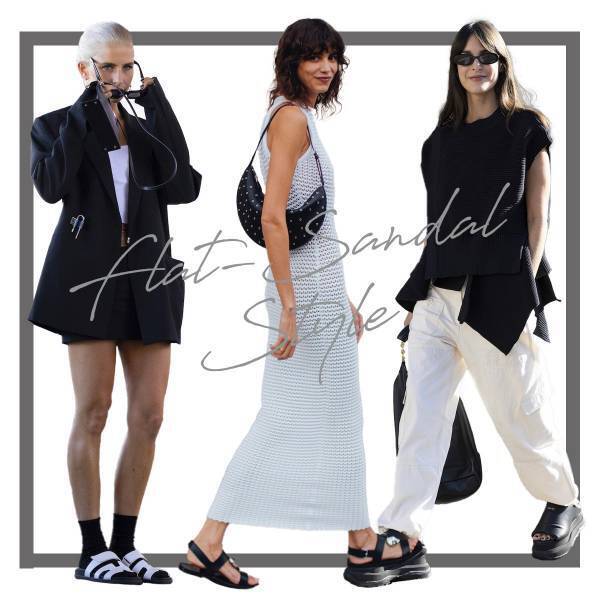 リラックスな「フラットサンダル」はモノトーンコーデで洗練を宿す！【ストリートスナップ】