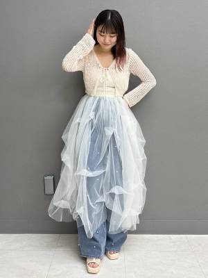 《このシルエット、可愛くてずるい♡》 今から買い足したい！【チュールスカート】