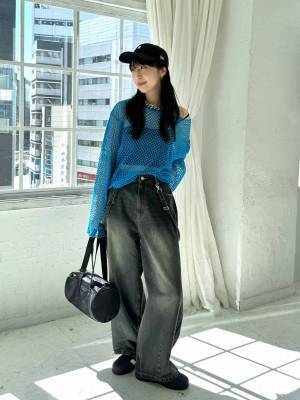 即マネしたい！ ヘルシーな肌見せなら【メッシュトップス】が正解♡