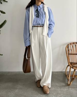 春夏は『ブルー』が爽やか♡【ユニクロ】とにかく着回ししやすい！「ブルーシャツ」