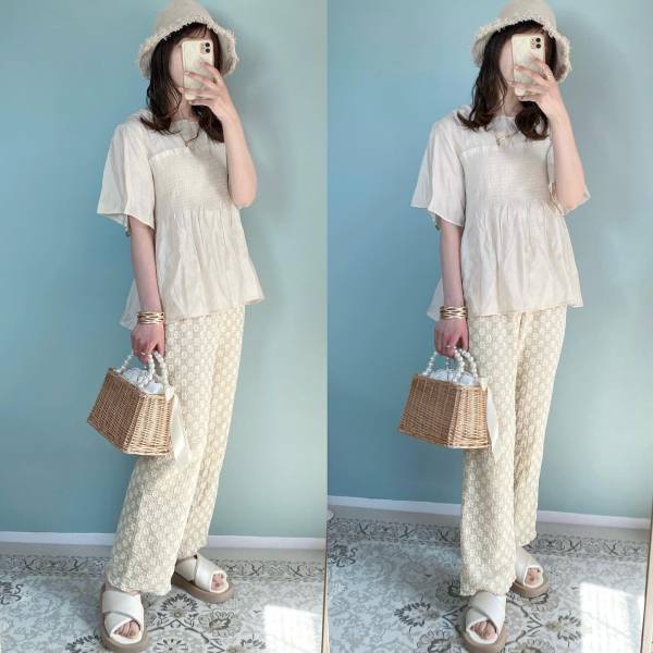 トキメキが止まらない♡【しまむら】コーデに抜け感プラス！「シアートップス」