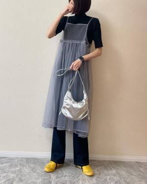 即マネしたい♡【しまむら】の“チュールキャミ”を使った「お手本コーデ」って？