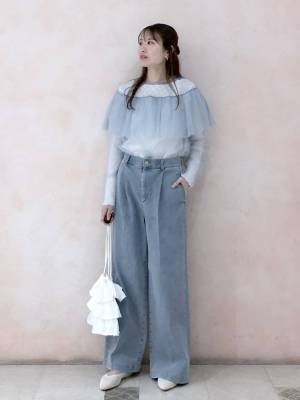 ＜一点投入でオシャレさんに！＞ 透け感がたまらない♡【チュールトップス】