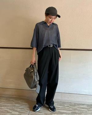 《実はこれメンズなんです♡》【GU】程よいシアー感がハマる！「メッシュトップス」