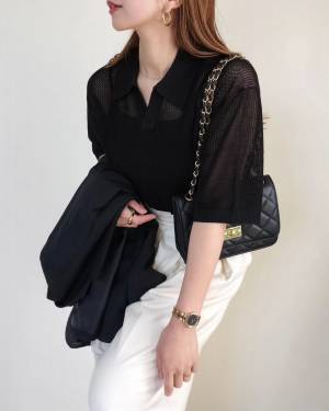 《実はこれメンズなんです♡》【GU】程よいシアー感がハマる！「メッシュトップス」