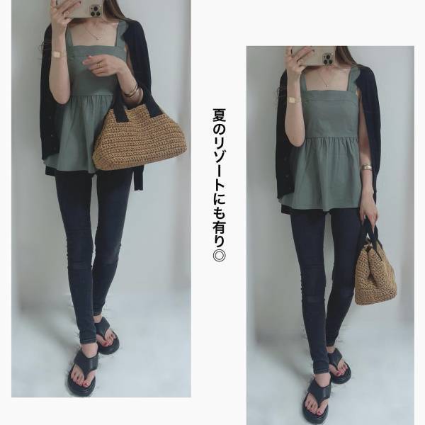 マニア『イロチ買い必須』【GU】今っぽデザインが可愛い♡「リネンキャミソール」