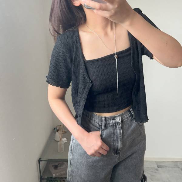 【GU】夏にヘビロテ間違いなし！ 半袖カーデ ＆ シンプルネックレス