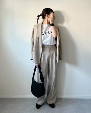 今すぐ真似したい！【ユニクロ】大人上品に決まる♡「タックワイドパンツ」