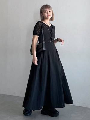 夏でも『黒』が着たい！ 1枚でサマ見えする♡【ロングワンピース】