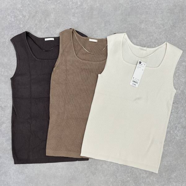 デコルテがキレイ見え♡【GU】イロチ買い必至！？「タンクトップ」