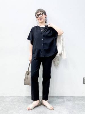 『着る服悩む』 → 解決！【グローバルワーク】1枚でサマ見え♡「機能性ブラウス」