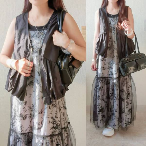 こりゃ、めっちゃ使える♡【しまむら】着回し力すごい！「ナイロンベスト」