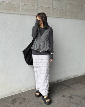 こりゃ、めっちゃ使える♡【しまむら】着回し力すごい！「ナイロンベスト」