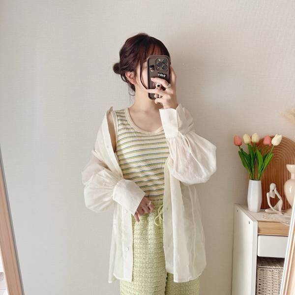 爽やか見えするインナー発見！【しまむら】夏に着たい「ボーダータンク」