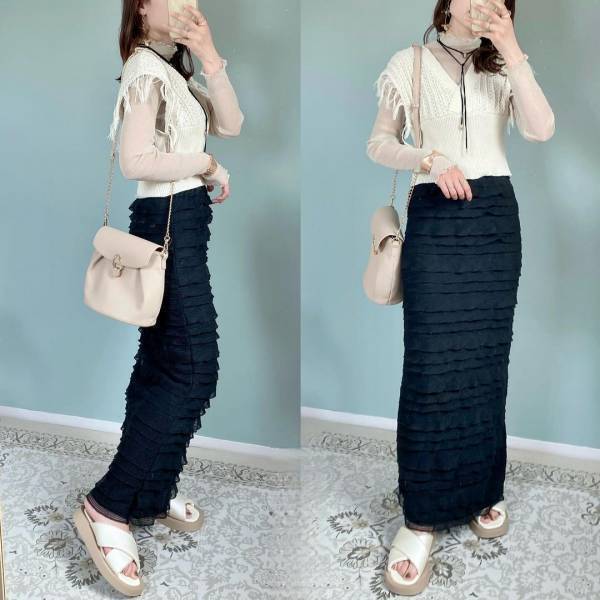 こりゃ、重宝確定かも♡【しまむら】着回し力最強！「フリンジビスチェ」